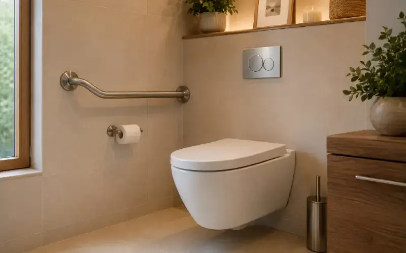 coiffure barre de maintien toilette